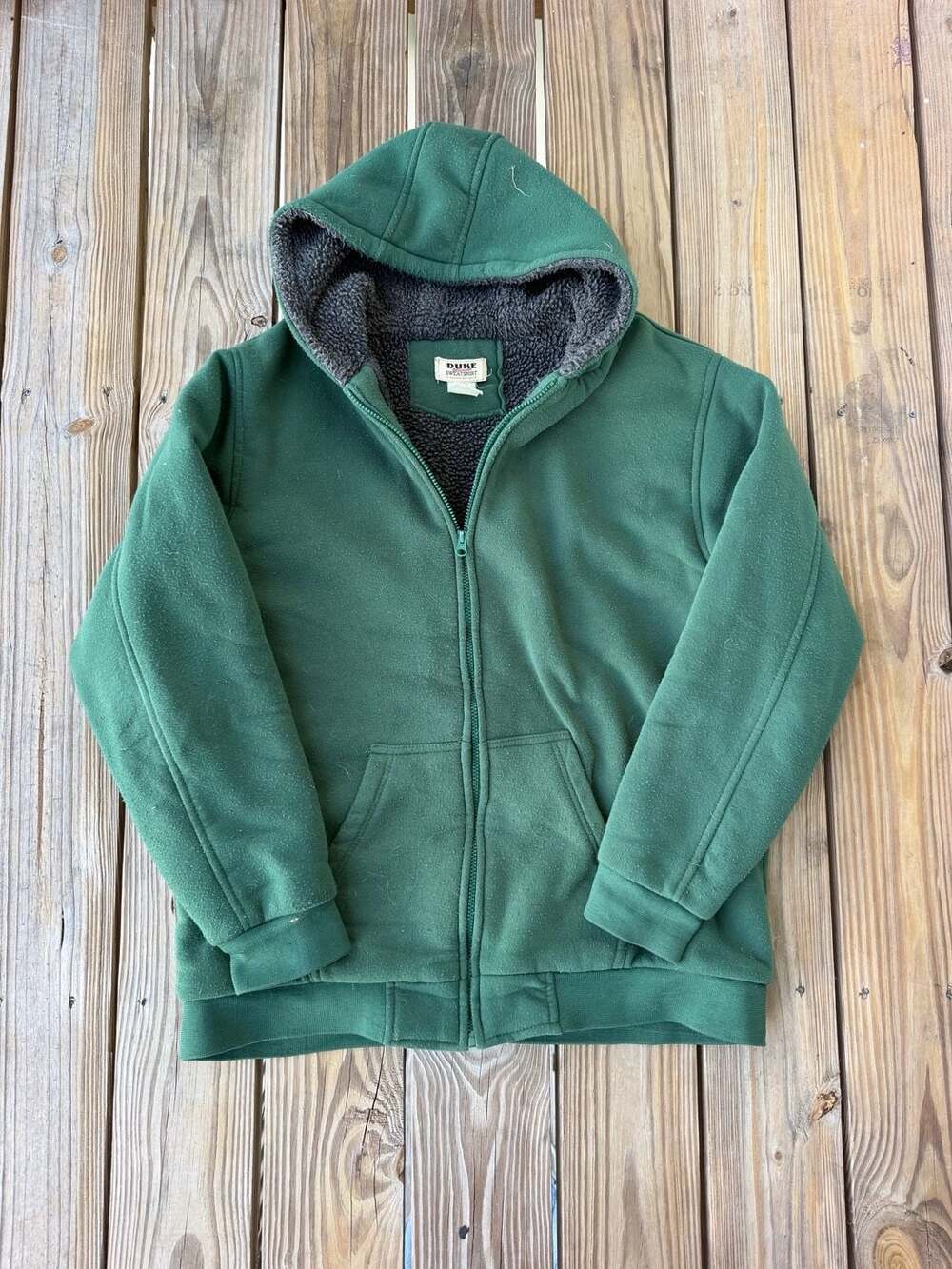 Duke Ultimate Sweatshirt Haband Exclusive Green Sherpa Lined Full Zip Hoodie